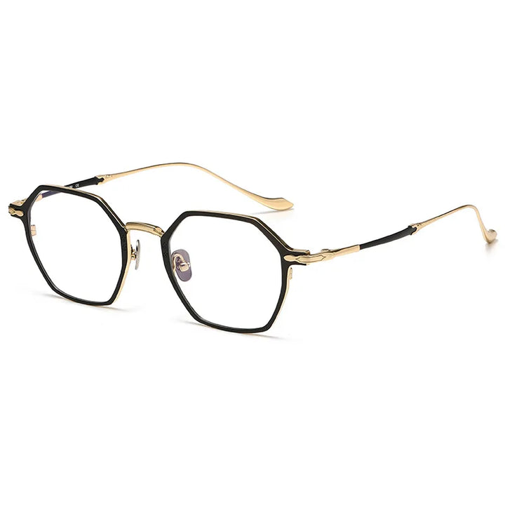 Bobbie Unisex Full Rim Flat Top Polygon Titanium Eyeglasses 893133