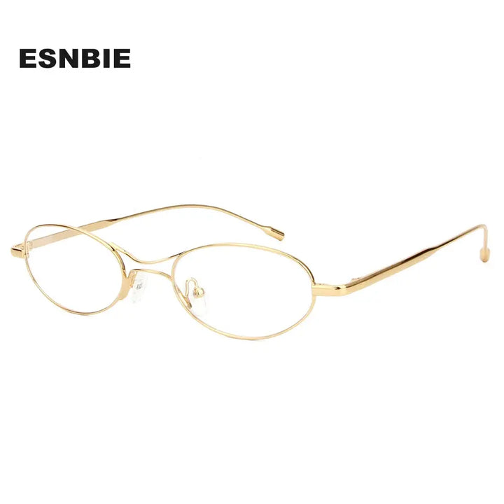 Esnbie 220183 Unisex Full Rim Oval Double Bridge Alloy Titanium Frames — view 1 | Esnbie at FuzWeb