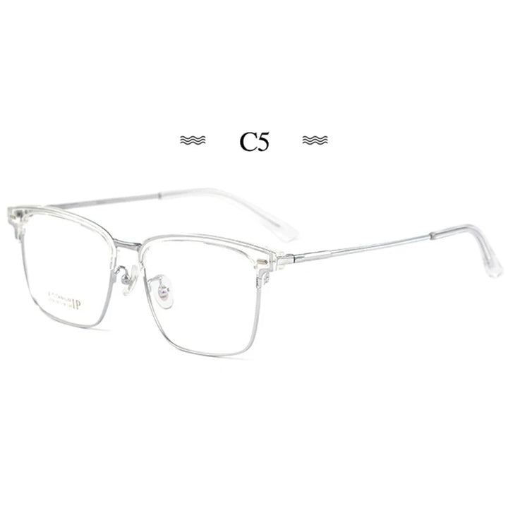 Hotochki Men's Full Rim Square Tr 90 Titanium Eyeglasses 231947