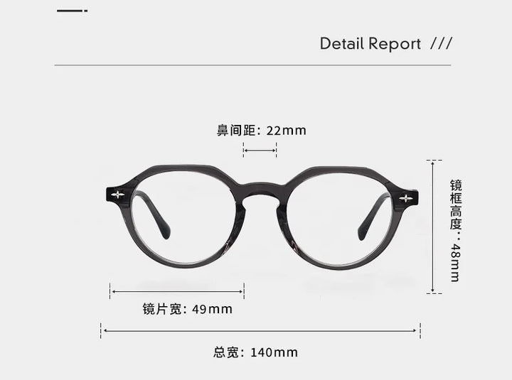 Black Mask Unisex Full Rim Flat Top Oval Acetate Eyeglasses M1024 Full Rim Black Mask   