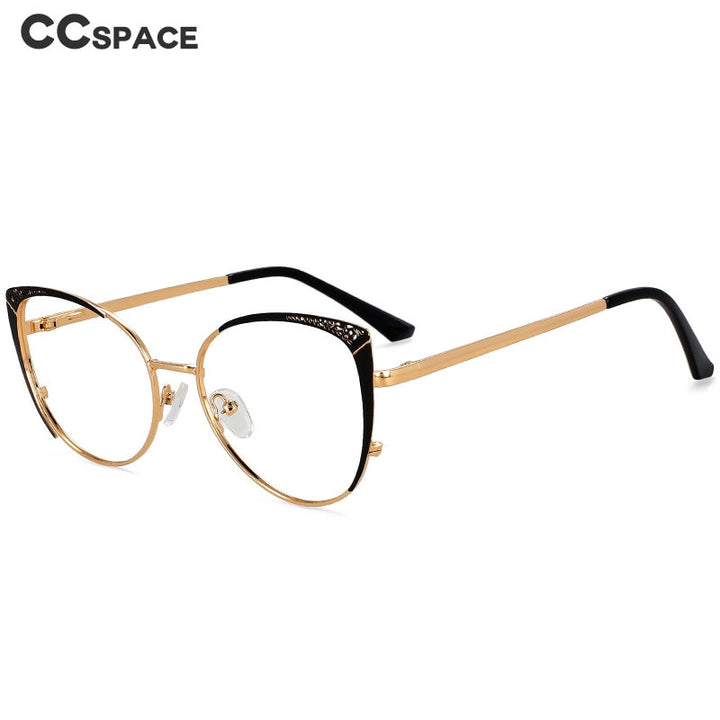 CCSpace Unisex Full Rim Square Cat Eye Alloy Eyeglasses 55892 Full Rim CCspace   