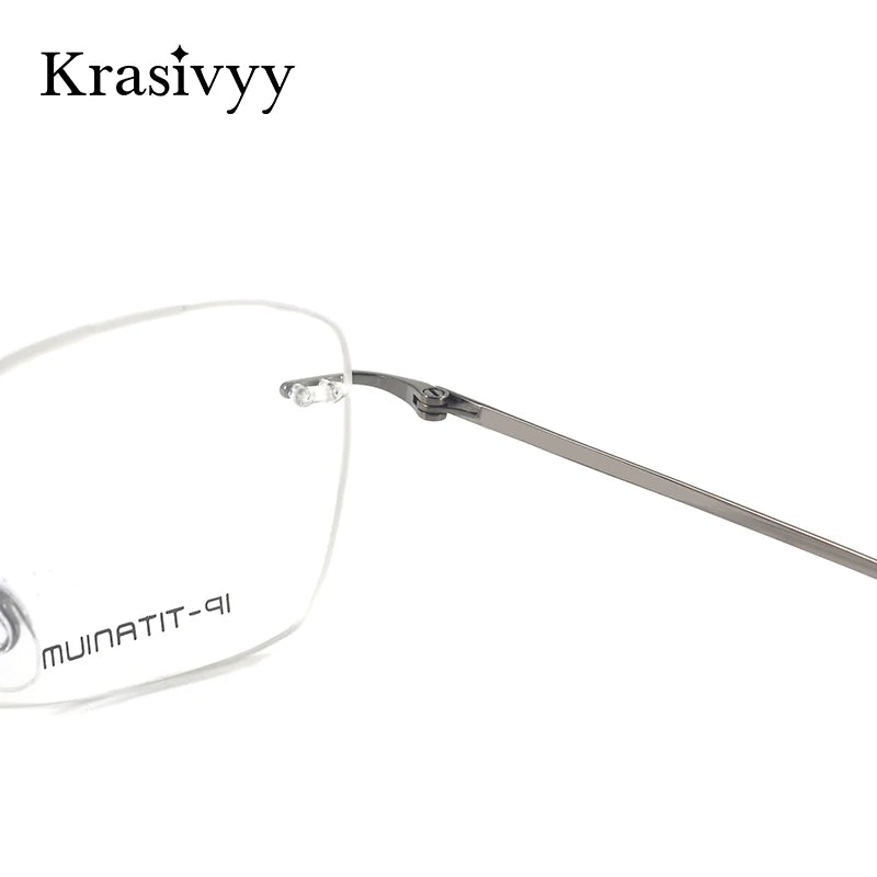 Krasivyy Unisex Rimless Oval Titanium Prescription Eyeglasses KR16022 - view 5