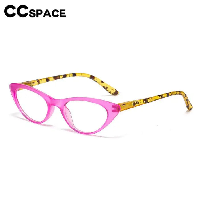 CCspace Unisex Full Rim Oval Cat Eye Polycarbonate Reading Glasses 57585 Reading Glasses CCSpace   