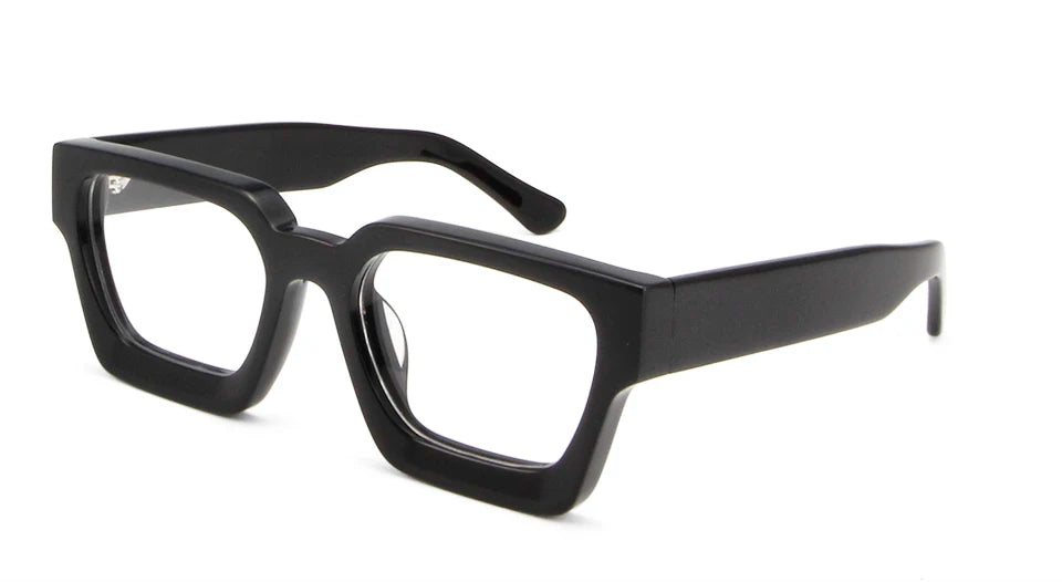 Esnbie Unisex Full Rim Square Brow Line Acetate Eyeglasses 231439