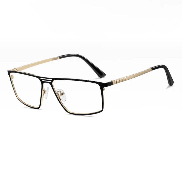 Ralferty Men's Full Rim Square Double Bridge Alloy Eyeglasses 91762