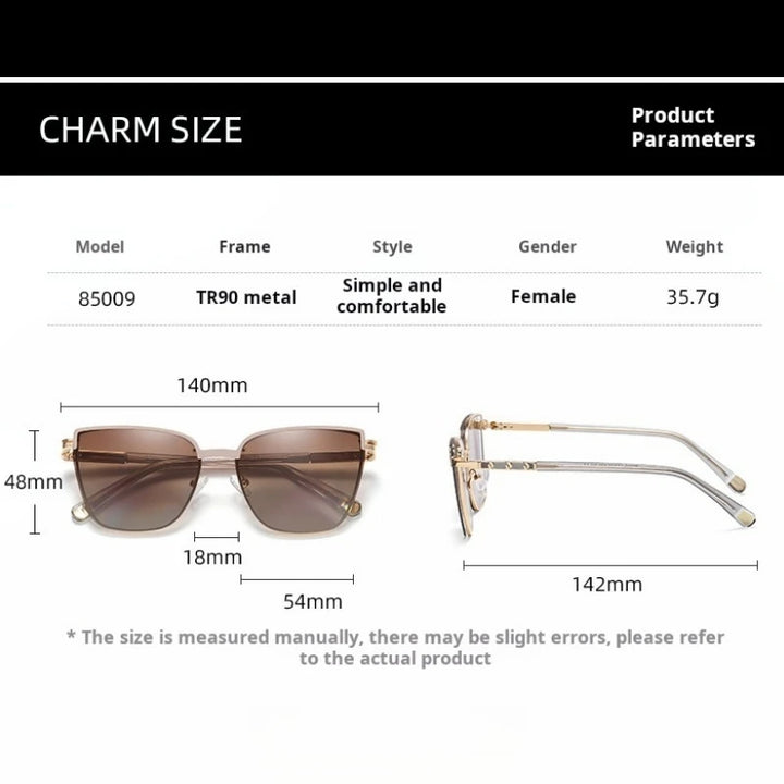 Yimaruili Women's Full Rim Cat Eye Tr 90 Alloy Eyeglasses Clip On Sunglasses 85009
