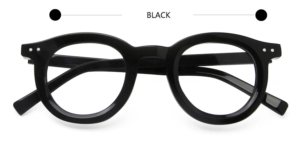 Esnbie Unisex Full Rim Round Acetate Eyeglasses 23036