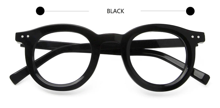 Esnbie Unisex Full Rim Round Acetate Eyeglasses 23036