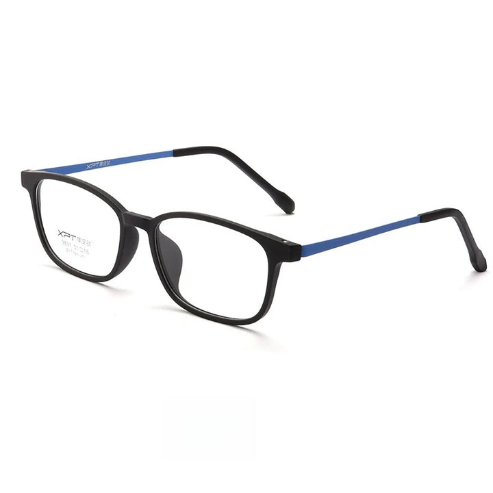 Yimaruili Unisex Full Rim Square Tr 90 Titanium Eyeglasses Y9831 Full Rim Yimaruili Eyeglasses Black Blue  