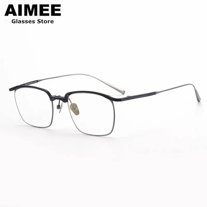 Aimee Unisex Full Rim Square Titanium Acetate Eyeglasses 15185 Full Rim Aimee   