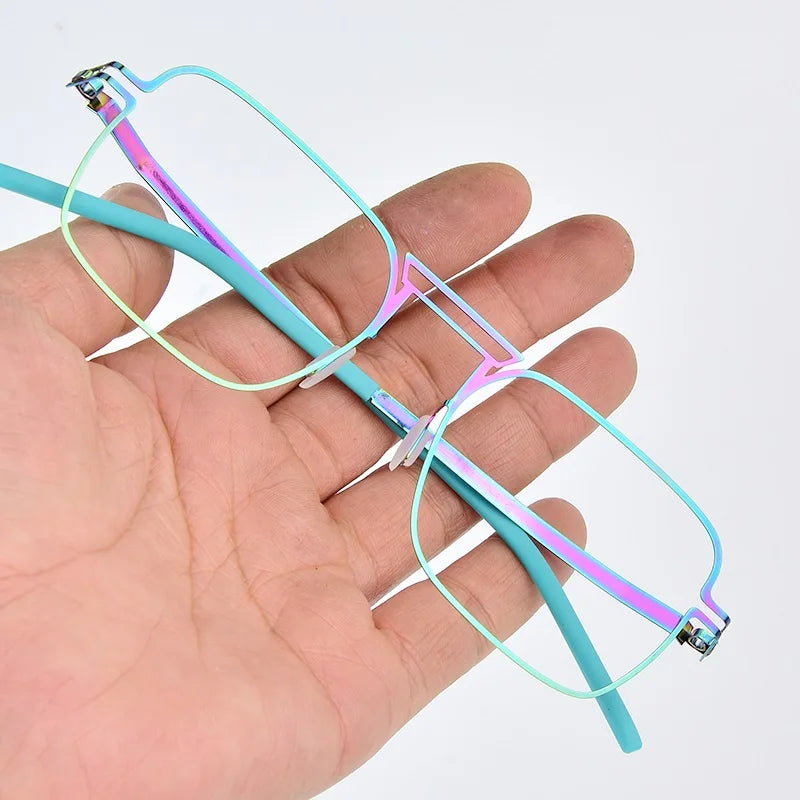 Bobbie Unisex Full Rim Square Double Bridge Steel Eyeglasses 514119