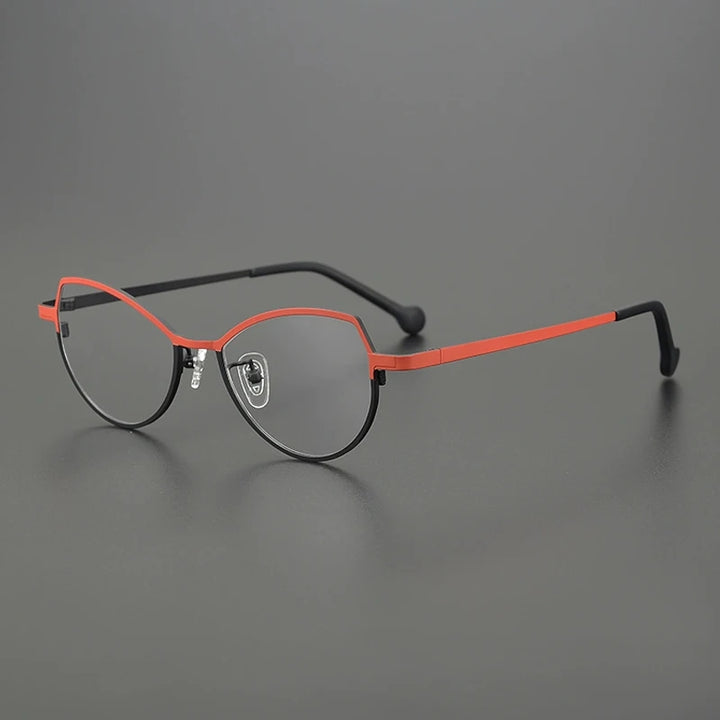 Gatenac Unisex Full Rim Brow Line Cat Eye Titanium Eyeglasses Gxy85848