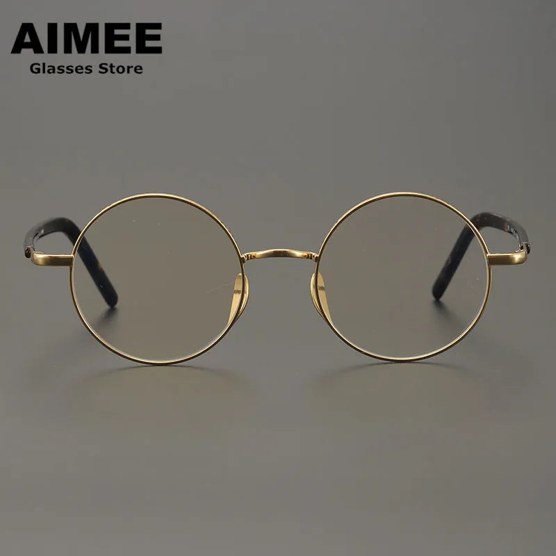 Aimee Unisex Full Rim Round Titanium Acetate Eyeglasses 11122 Full Rim Aimee   