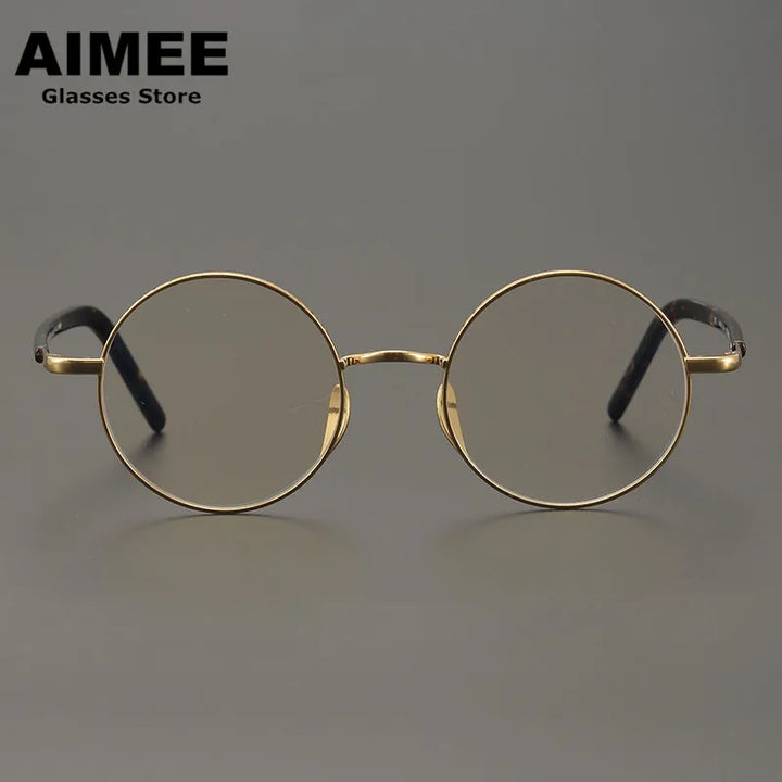 Aimee Unisex Full Rim Round Titanium Acetate Eyeglasses 11122 Full Rim Aimee   