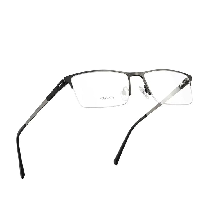 Oveliness Men's Semi Rim Square Titanium Alloy Eyeglasses 8839 Semi Rim Oveliness   