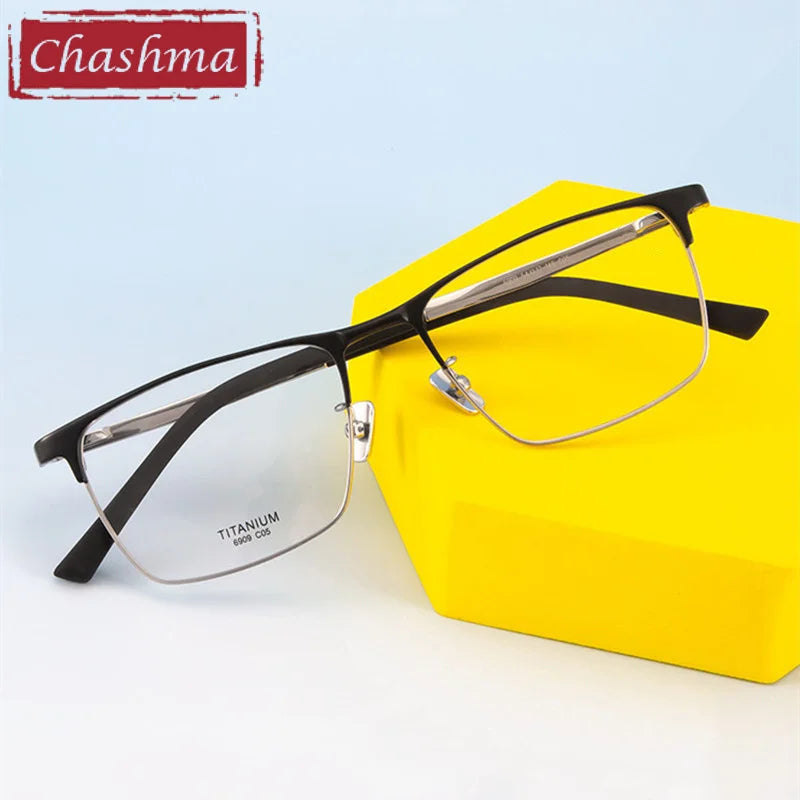 Chashma Ottica Men's Full Rim Square Titanium Eyeglasses 406909