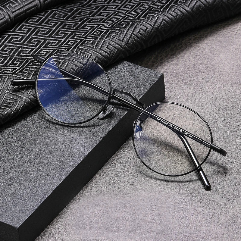 Black Mask Women's Full Rim Oval Round Titanium Eyeglasses 482214