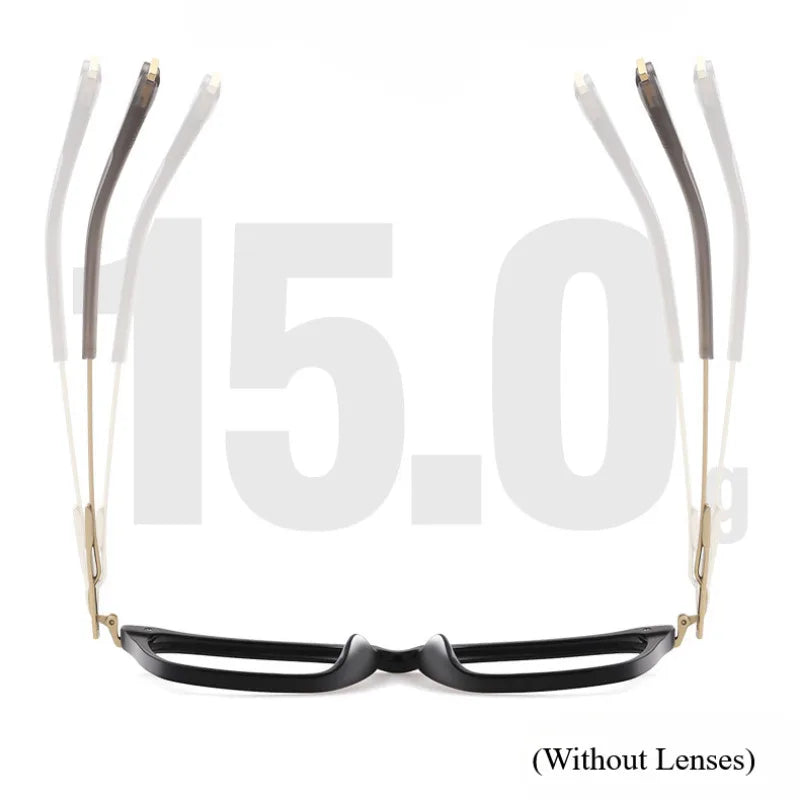 Hdcrafter Men's Full Rim Big Square Acetate Titanium Eyeglasses 403779