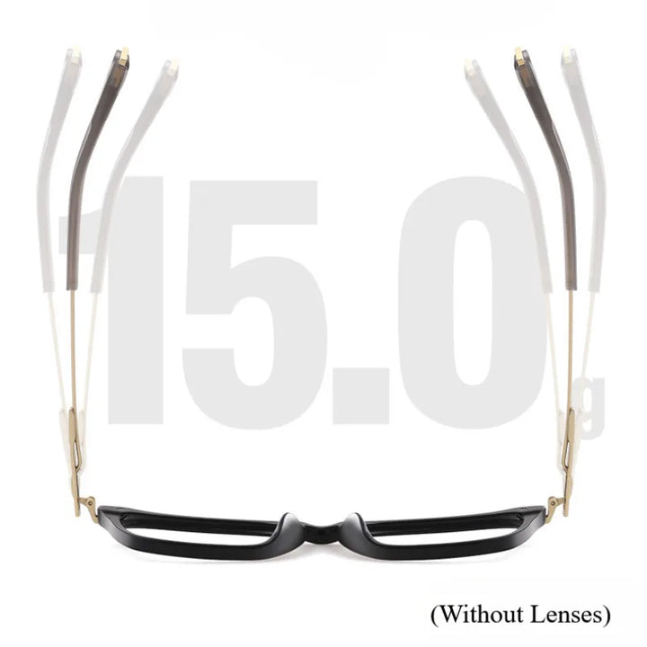 Hdcrafter Men's Full Rim Big Square Acetate Titanium Eyeglasses 403779