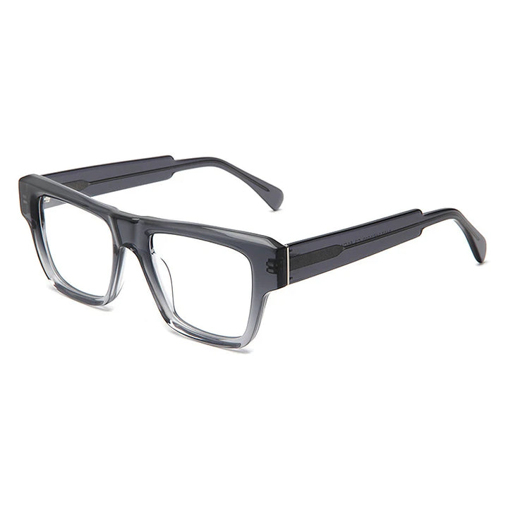 Gatenac Unisex Full Rim Brow Line Square Thick Acetate Eyeglasses 1533 Full Rim Gatenac Gray  