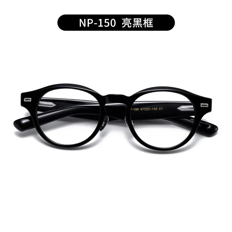 Nobler Unisex Full Rim Round Acetate Spring Hinge Eyeglasses N150 Full Rim Nobler C1  