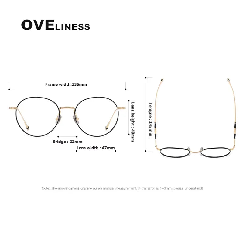 Oveliness Women's Full Rim Round Oval Titanium Eyeglasses 73048 Full Rim Oveliness