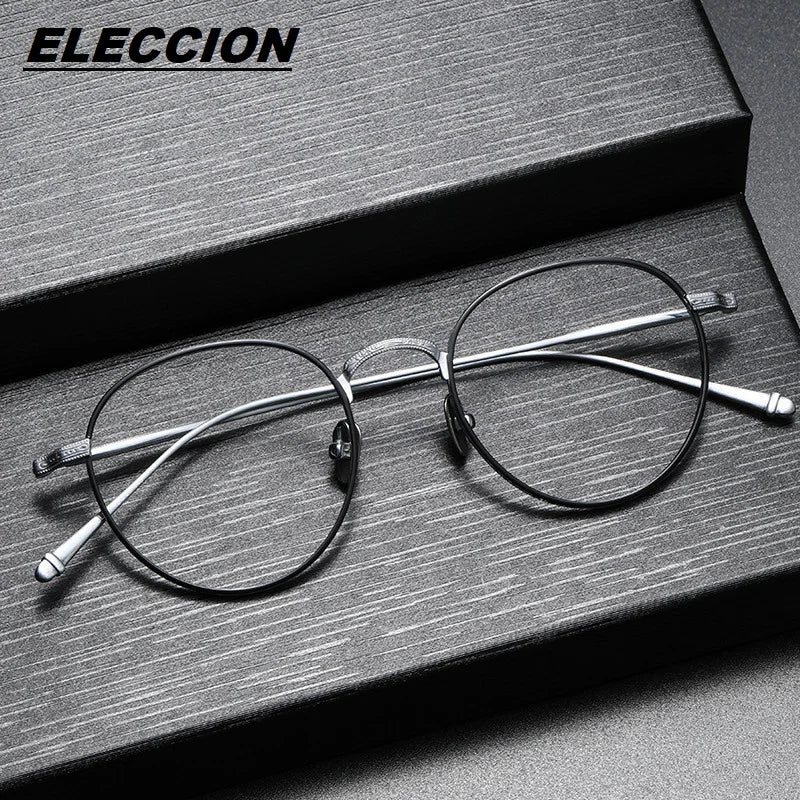 Eleccion Women's Full Rim Oval Round Titanium Eyeglasses 44308 Full Rim Eleccion