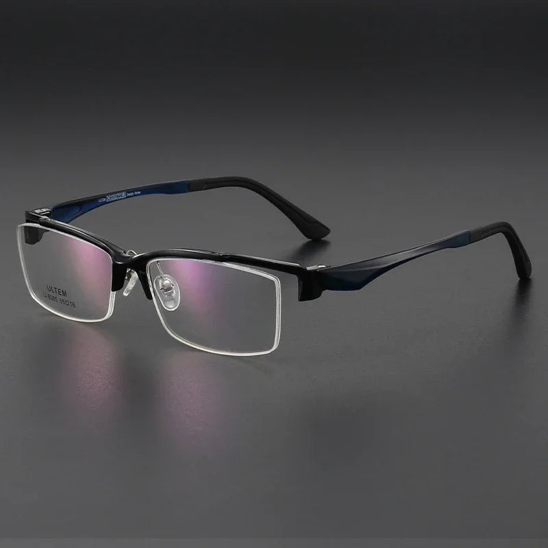 Aror Unisex Semi Rim Square Brow Line Tr 90 Titanium Eyeglasses 38085