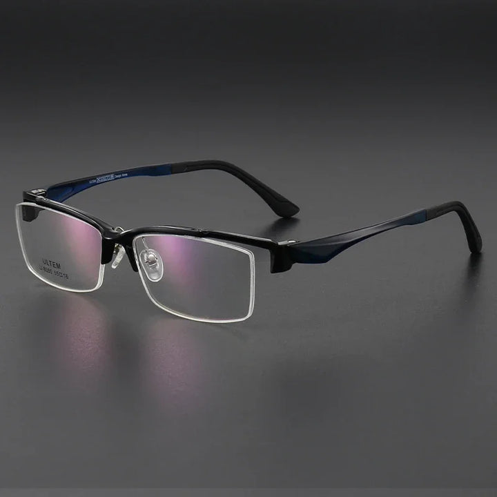 Aror Unisex Semi Rim Square Brow Line Tr 90 Titanium Eyeglasses 38085