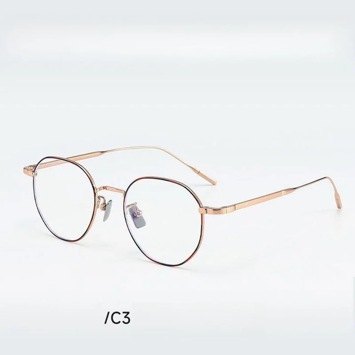 Momoja Unisex Full Rim Flat Top Oval Square Titanium Eyeglasses 30908