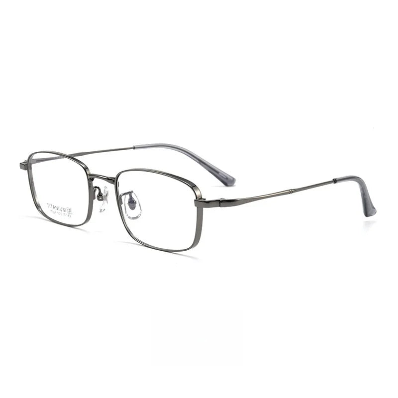 Hdcrafter Men's Full Rim Big Square Titanium Eyeglasses 15339 Full Rim Hdcrafter Eyeglasses Gun  