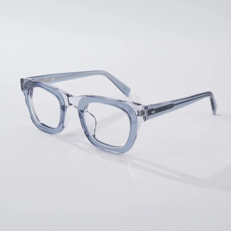 Black Mask Unisex Full Rim Square Brow Line Acetate Eyeglasses 838173