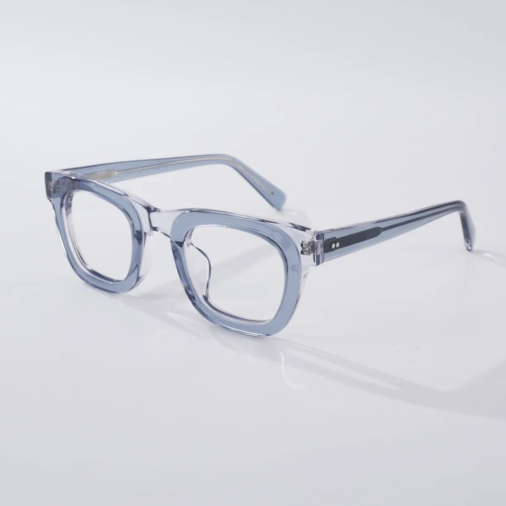 Black Mask Unisex Full Rim Square Brow Line Acetate Eyeglasses 838173