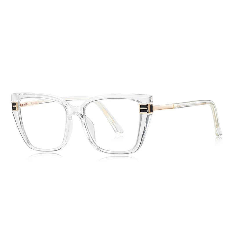 CCspace Women's Full Rim Square Tr 90 Titanium Reading Glasses 311117