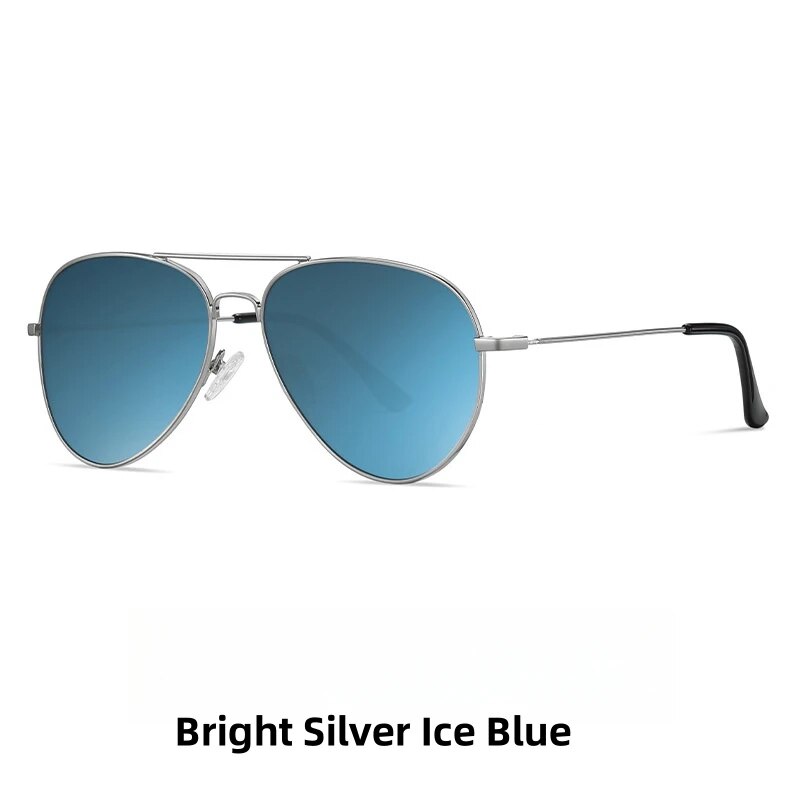 KatKani Unisex Full Rim Oval Double Bridge Alloy Sunglasses S3025 Sunglasses KatKani Sunglasses Bright silver  