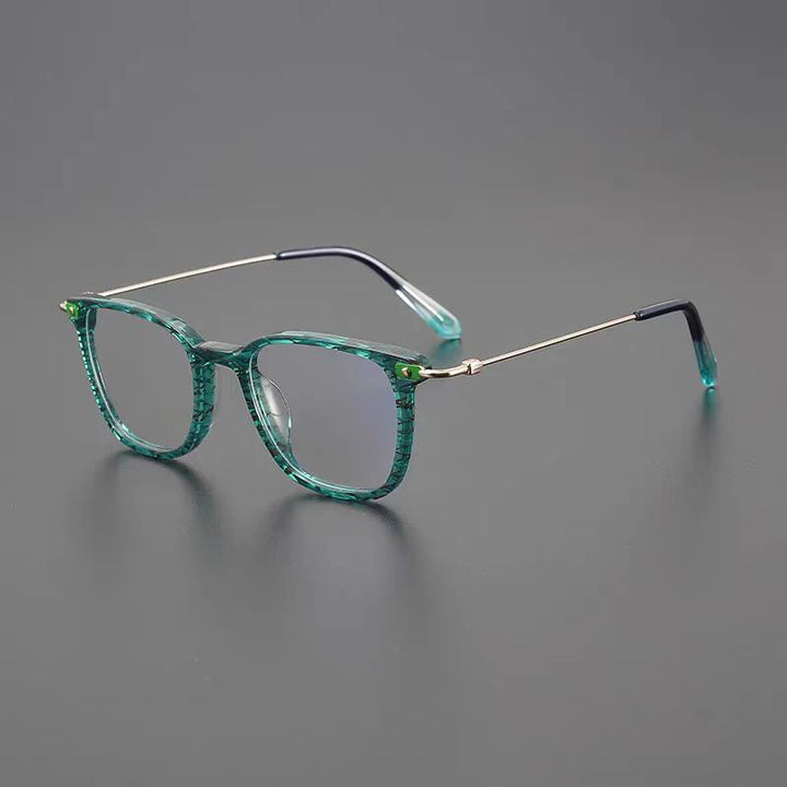 Hewei Unisex Full Rim Square Round Titanium Acetate Eyeglasses 20063 Full Rim Hewei C3  