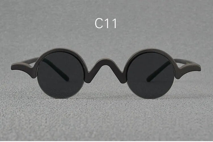 Yujo Unisex Semi Rim Round Acetate Polarized Sunglasses 35mm Sunglasses Yujo C11 China 