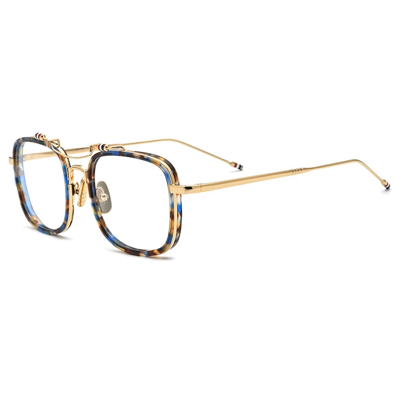 Eleccion Unisex Full Rim Square Titanium Acetate Eyeglasses 19816 Full Rim Eleccion