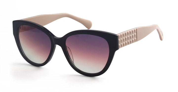 Esnbie Women's Full Rim Cat Eye Acetate Nylon Sunglasses 917125