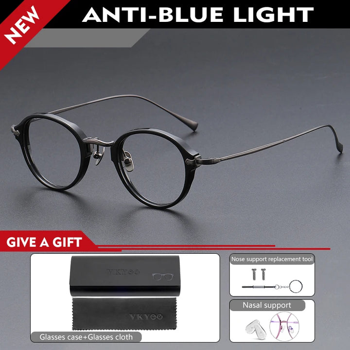 Vicky Unisex Full Rim Oval Acetate Titanium Reading Glasses 517182