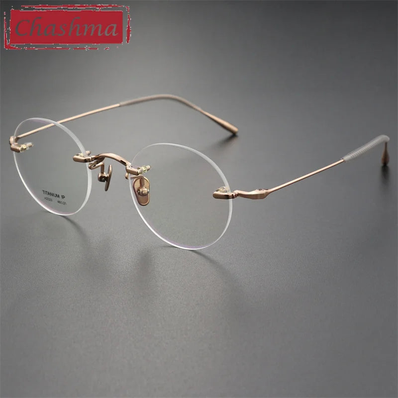 Chashma Women's Rimless Round Titanium Eyeglasses 882323.