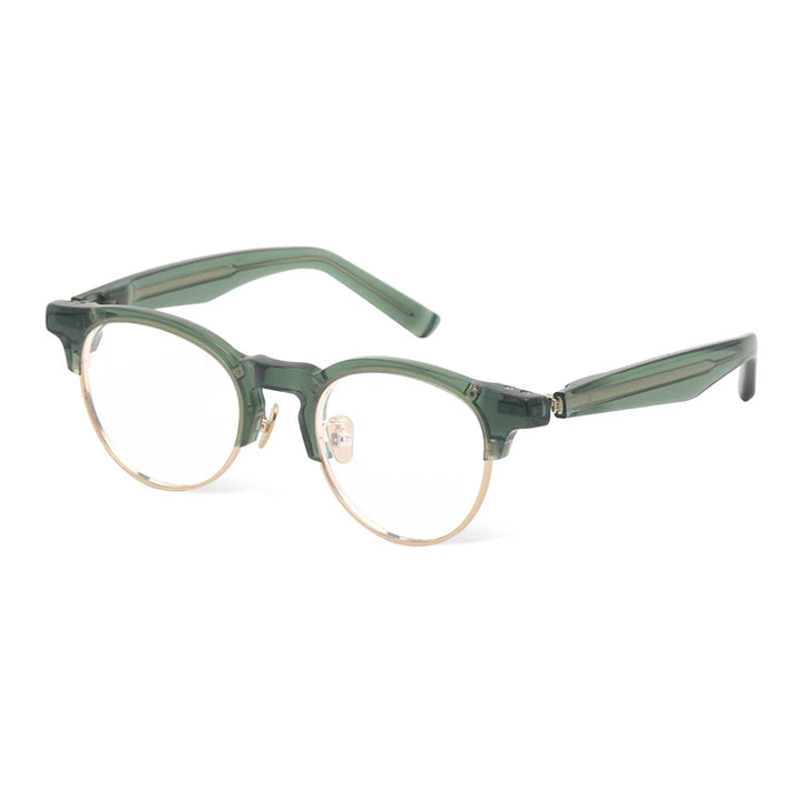 Black Mask Unisex Full Rim Oval Titanium Acetate Eyeglasses 369006