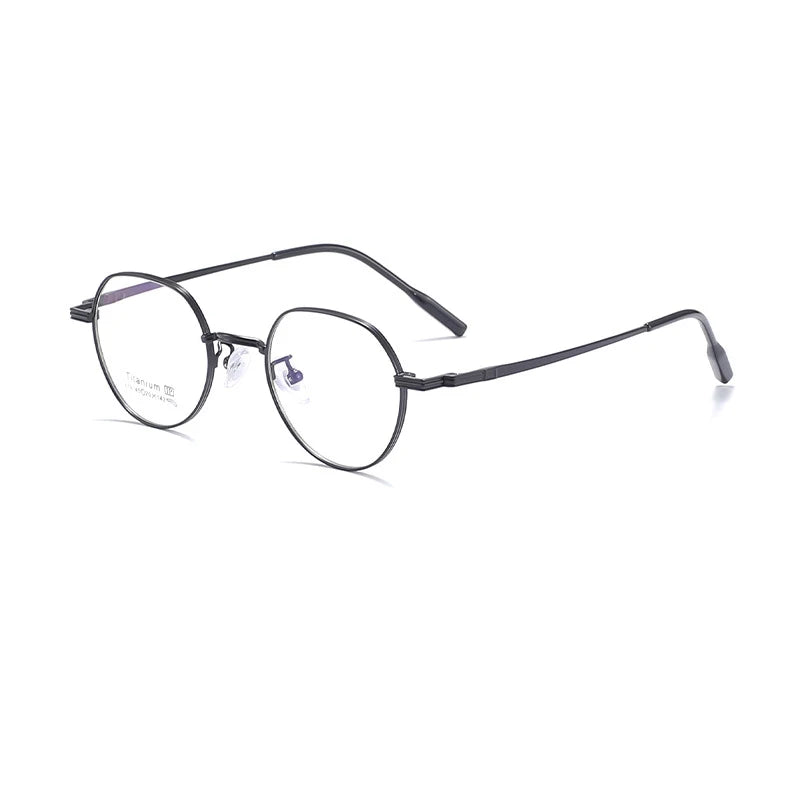 KatKani Unisex Full Rim Flat Top Polygon Alloy Eyeglasses 67918 Full Rim KatKani Eyeglasses C6  