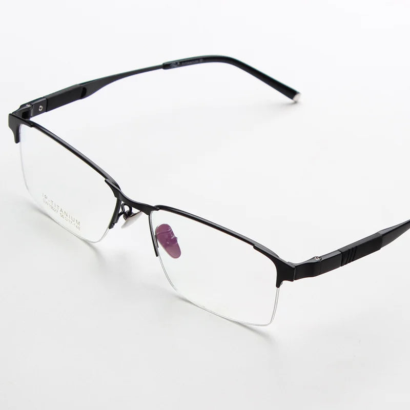 Chashma Ochki Men's Semi Rim Square Titanium Eyeglasses 100274