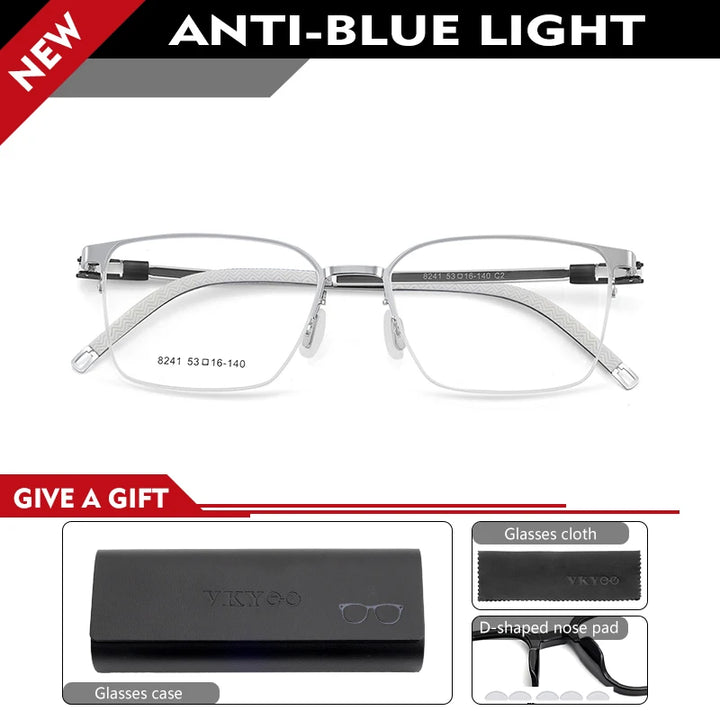 Vicky Unisex Semi Rim Square Alloy Silicone Reading Glasses 84214