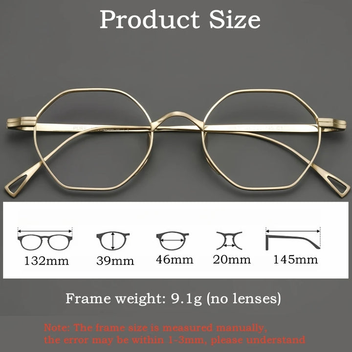Yimaruili Women's Full Rim Polygon Round Titanium Eyeglasses 20872