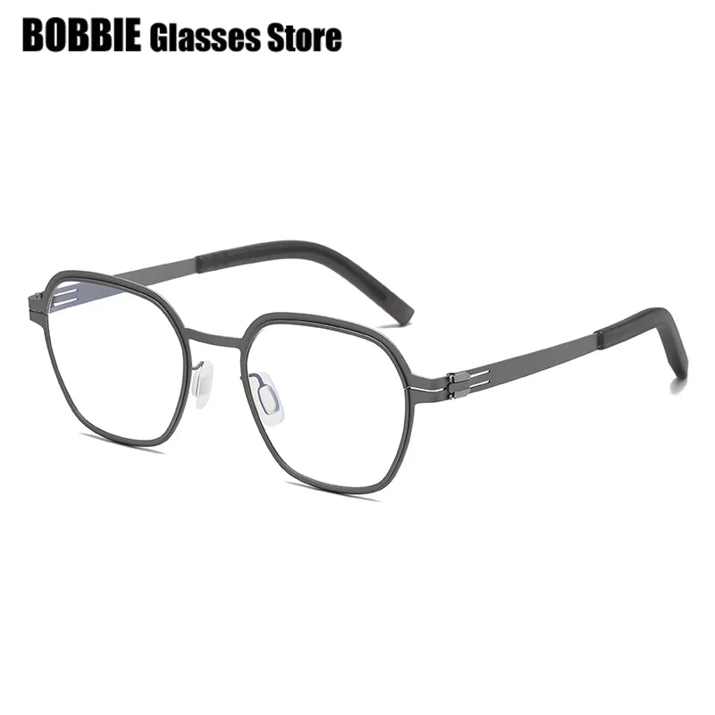 Bobbie Women's Full Rim Polygon Oval Screwless Steel Eyeglasses 464818