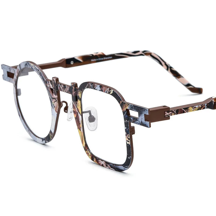 Nobler Unisex Full Rim Round Square Titanium Eyeglasses 185924