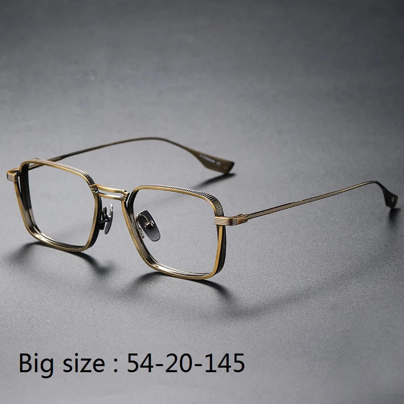 Aimee Unisex Full Rim Square Double Bridge Titanium Eyeglasses 4125 Full Rim Aimee Bronze Large  