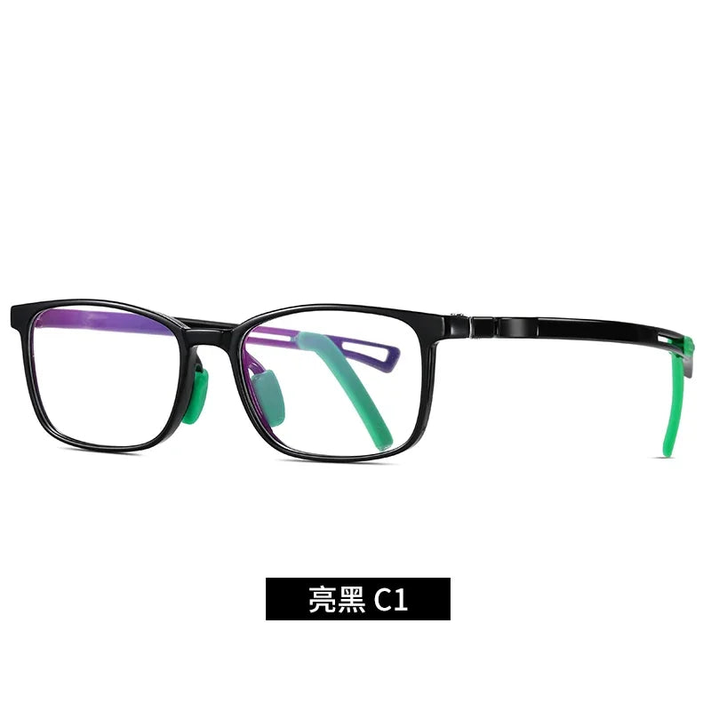 Vicky Youth Unisex Full Rim Square Tr 90 Titanium Eyeglasses 5109 Full Rim Vicky TR5109-C1 CHINA 